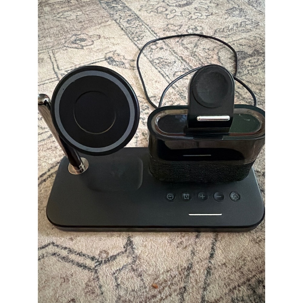 3-in-1 Wireless Charging Station for iPhone Apple Watch AirPods Black MagSafe